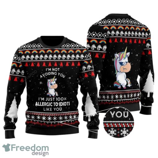 Im Not Avoiding You Unicorn All Over Print Christmas Sweater Product Photo 1