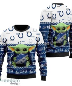 Indianapolis Colts Baby Yoda All Over Print  Sweater