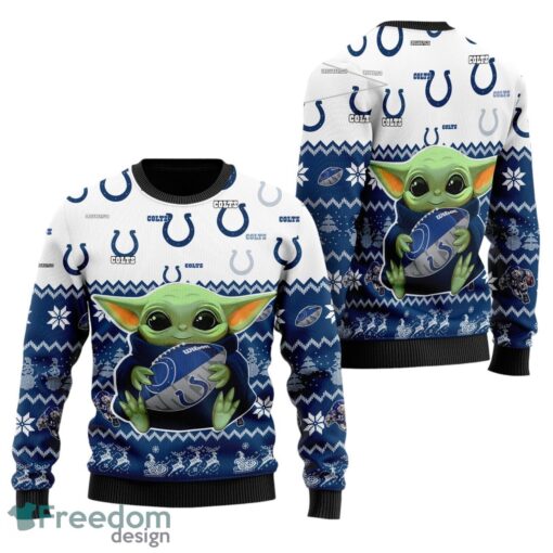 Indianapolis Colts Baby Yoda All Over Print Sweater Product Photo 1