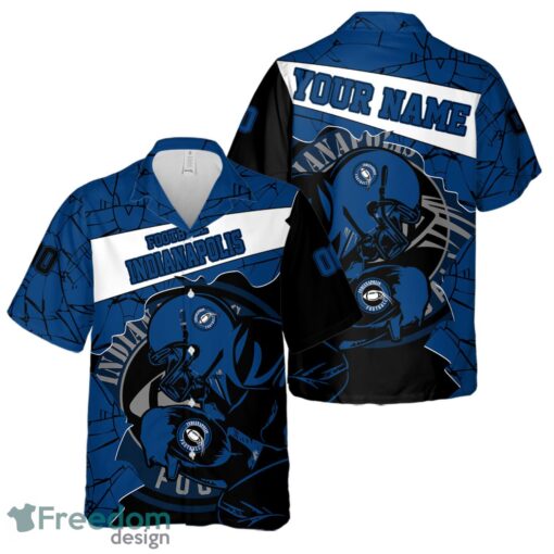 Indianapolis Football Team Personalized Name Number Hawaiian Shirt And Shorts Team Gift Product Photo 1