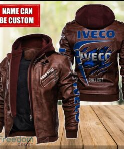 Iveco 2D Leather Jacket For Men Custom Name Special Gift Ideas Product Photo 2