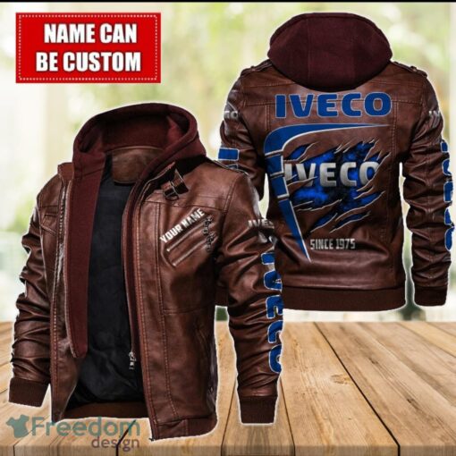 Iveco 2D Leather Jacket For Men Custom Name Special Gift Ideas Product Photo 2