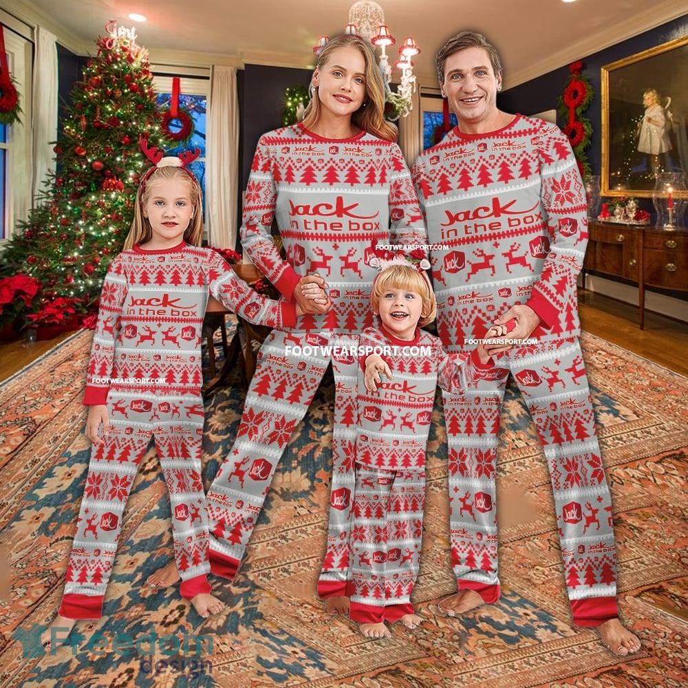 Jack In The Box Logo Pattern Ugly Christmas Family Pajamas Set - Jack In The Box Logo Pattern Ugly Christmas Family Pajamas Set