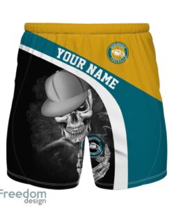 Jacksonville Hawaiian Shirt And Beach Shorts personalized name and number Skull Printed Halloween Gift