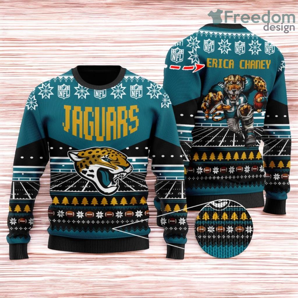 Jacksonville Jaguars Ugly Sweater Mascot NFL Christmas Gifts for big fans image Jacksonville Jaguars Ugly Sweater Mascot NFL Christmas Gifts for big fans Product Photo 1