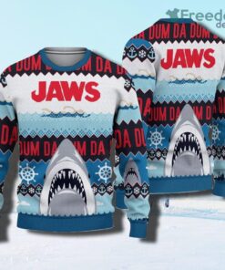 Jaws Da Dum Shark Ugly Christmas Sweater, Jaws Ugly Christmas Vintage 3d Sweater,funny Christmas Sweater, Jaws Fans Sweater,