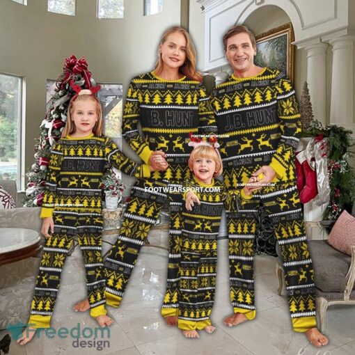 J.B. Hunt Logo Pattern Ugly Christmas Pajamas Set Men Women Children - J.B. Hunt Logo Pattern Ugly Christmas Pajamas Set Men Women Children