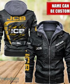 JCB 2D Leather Jacket For Men Custom Name Special Gift Ideas Product Photo 1