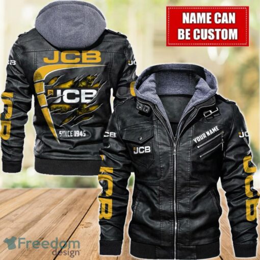 JCB 2D Leather Jacket For Men Custom Name Special Gift Ideas Product Photo 1