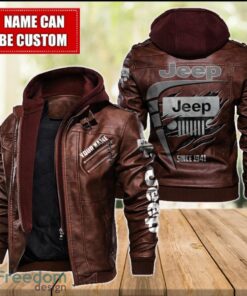 Jeep 2D Leather Jacket For Men Custom Name Special Gift Ideas Product Photo 2