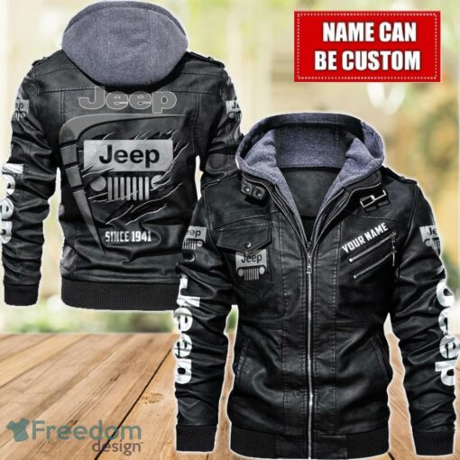 Jeep 2D Leather Jacket For Men Custom Name Special Gift Ideas Product Photo 1