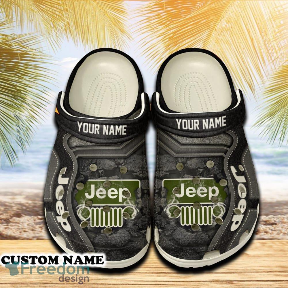 Jeep Car 3D Clog Shoes Gray Color For Men Women Gift Fans Summer Custom Name image Jeep Car 3D Clog Shoes Gray Color For Men Women Gift Fans Summer Custom Name - Jeep Car 3D Clog Shoes Gray Color Custom Name_1