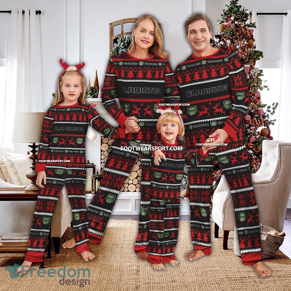 Jeep Gladiator Car Racing Ugly Christmas Pajamas Set Gift Family - Jeep Gladiator Car Racing Ugly Christmas Pajamas Set Gift Family