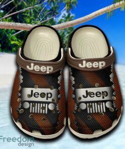 Jeep Graphic Clogs Shoes Brown Beach Logo Car For Fans Hot Holidays Gift Clogs Shoes