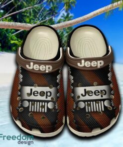 Jeep Iconography Clogs Shoes Brown Beach Logo Car For Fans Hot Holidays Gift Clogs Shoes
