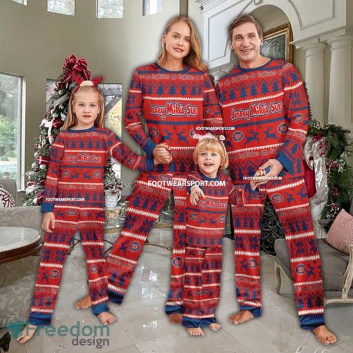 Jersey Mike's Subs Logo Pattern Pajamas Set Ugly Christmas Men Women Children - Jersey Mike's Subs Logo Pattern Pajamas Set Ugly Christmas Men Women Children