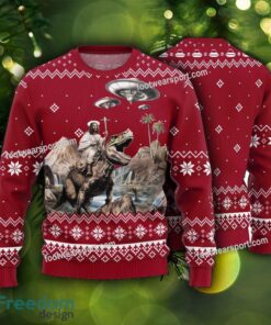 Jesus Dinosaur For Adults Knitted Christmas Sweater AOP
