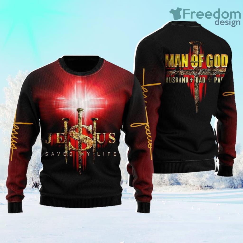 Jesus Man Of God Ugly Christmas Sweater Christmas Gift For Dad, Grandpa, Husband image Jesus Man Of God Ugly Christmas Sweater Christmas Gift For Dad, Grandpa, Husband Product Photo 1