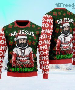 Jesuss Birthday Go Jesus Ugly Christmas Sweater For Men And Women
