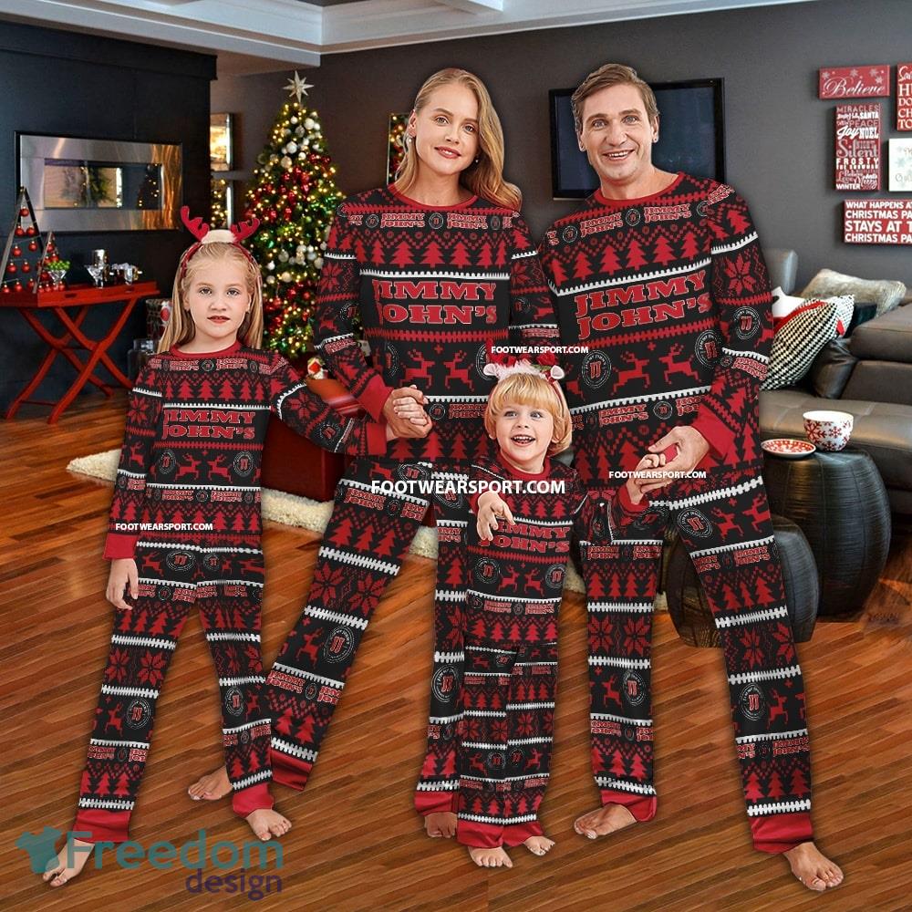 Jimmy John's Ugly Christmas Pajamas Set Men Women Children - Jimmy John's Ugly Christmas Pajamas Set Men Women Children