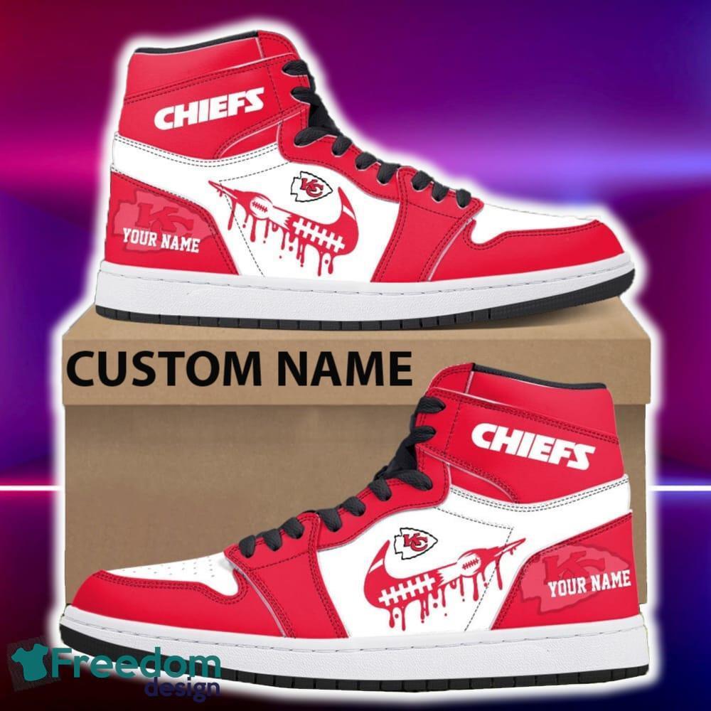 Kansas City Chiefs Air Jordan Hightop Shoes New Custom Name For Fans Gift Sneaker image Kansas City Chiefs Air Jordan Hightop Shoes New Custom Name For Fans Gift Sneaker - Kansas City Chiefs Air Jordan Hightop Shoes Photo 4