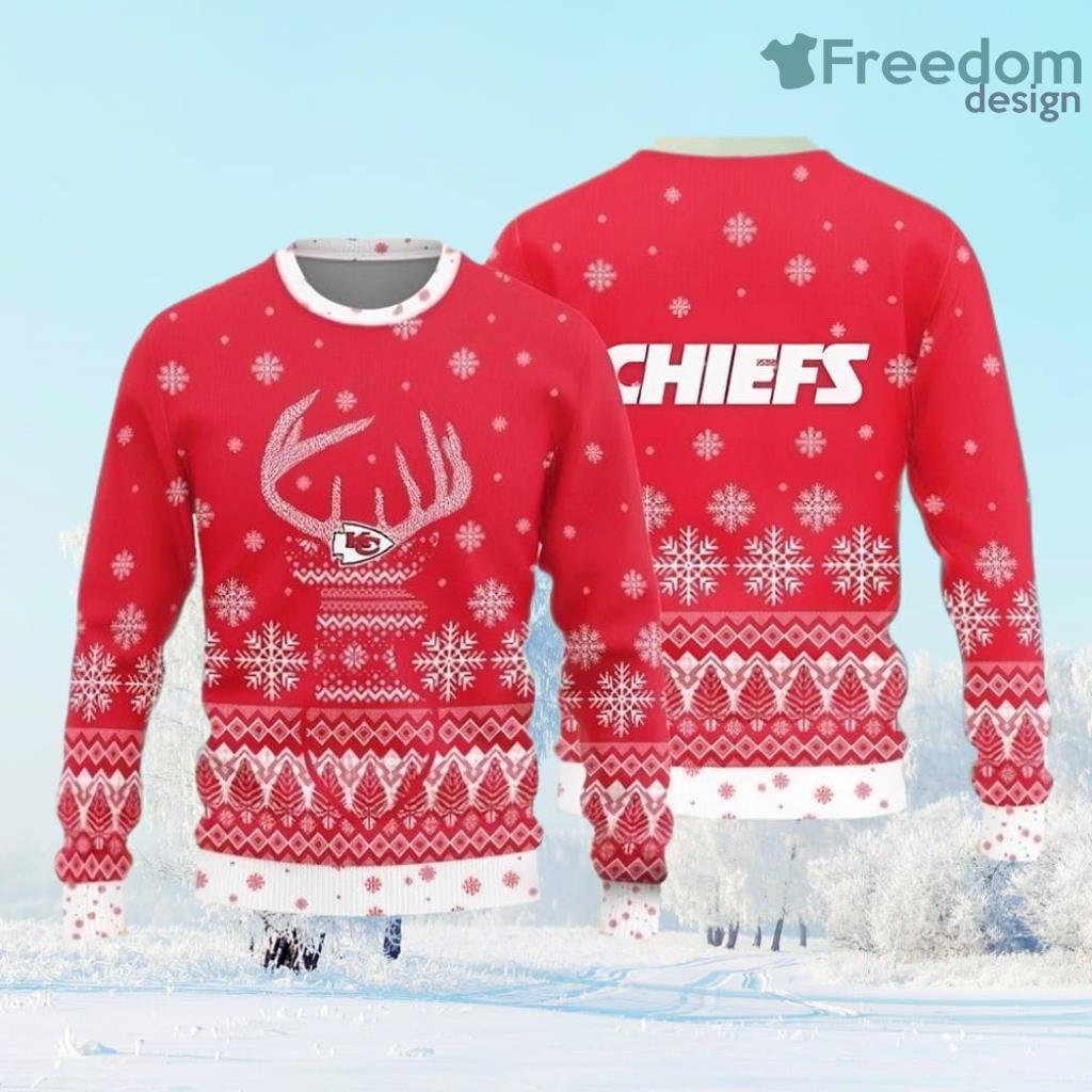 Kansas City Chiefs Christmas Reindeer Ugly Christmas Sweater Gift Christmas image Kansas City Chiefs Christmas Reindeer Ugly Christmas Sweater Gift Christmas Product Photo 1