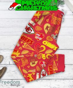 Kansas City Chiefs Run On Coffee Fan Fleece Pajamas Set Red Full Print Christmas For Women - Kansas City Chiefs Run On Coffee Fan Fleece Pajamas Set Red-2