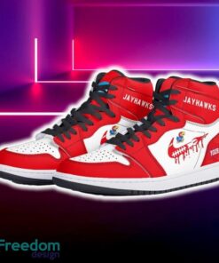 Kansas Jayhawks Air Jordan Hightop Shoes New Custom Name For Fans Gift Sneaker - Kansas Jayhawks Air Jordan Hightop Shoes Photo 5