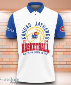 Kansas Jayhawks NCAA Basketball Play To Win Refuse To Lose 3D Polo Shirt Special Edition For Fans Product Photo 2