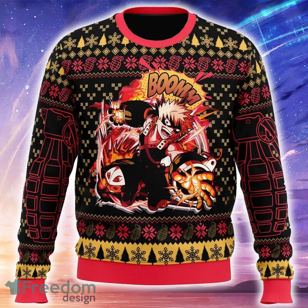 Katsuki Bakugo My Hero Academia Ugly Xmas Sweater Trending Holidays For Men Women Fans image Katsuki Bakugo My Hero Academia Ugly Xmas Sweater Trending Holidays For Men Women Fans - Katsuki Bakugo My Hero Academia Ugly Christmas Sweater_1