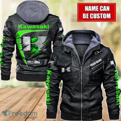 Kawasaki 2D Leather Jacket For Men Custom Name Special Gift Ideas Product Photo 1