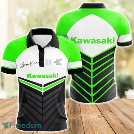 Kawasaki 3D Polo Shirt For Car Lover Golf Fans Gift Polo Shirt Custom Name Product Photo 1