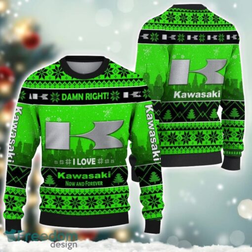 Kawasaki Damn Right I Lover Kawasaki Now And Forever 3D Ugly Christmas Sweater Christmas Gift Product Photo 1