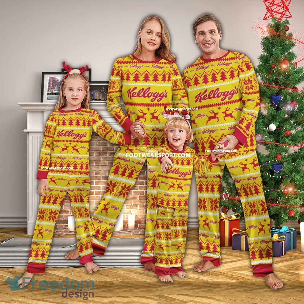 Kellogg’s Logo Pattern Family Pajamas Set Ugly Christmas - Kellogg’s Logo Pattern Family Pajamas Set Ugly Christmas