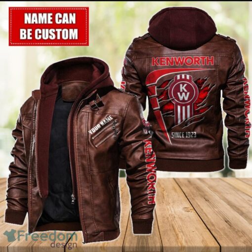 Kenworth 2D Leather Jacket For Men Custom Name Special Gift Ideas Product Photo 2