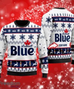 Labatt Blue Custom Name White Ugly Christmas Sweater 3D