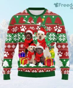 Labrador Retriever Family Ugly Christmas Sweater Unisex Gift For Dog Lover, Funny Christmas