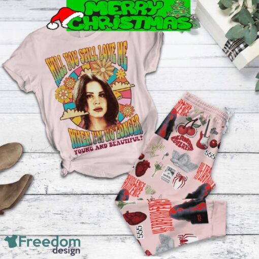 Lana Del Rey Will You Still Love Me When I’m Not Young Fleece Pajamas Set Full Print Christmas For Women - Lana Del Rey Will You Still Love Me When I’m Not Young Fleece Pajamas Set-1