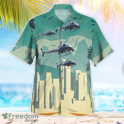 LAPD Air Support Division American Eurocopter AS350 B2 A-Star Helicopter Aloha Hawaiian Shirt Beach Gift Shirt Product Photo 3