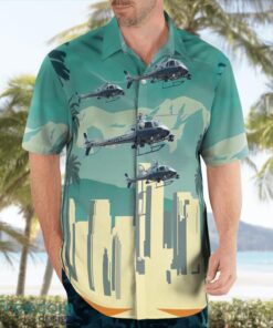 LAPD Air Support Division American Eurocopter AS350 B2 A-Star Helicopter Aloha Hawaiian Shirt Beach Gift Shirt Product Photo 4