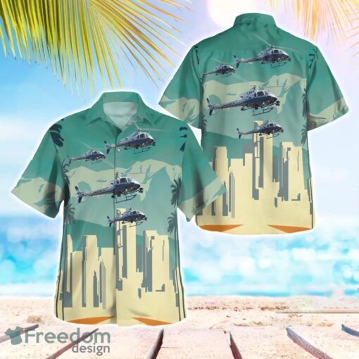 LAPD Air Support Division American Eurocopter AS350 B2 A-Star Helicopter Aloha Hawaiian Shirt Beach Gift Shirt Product Photo 1