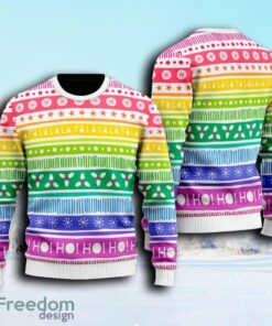 LGBT Rainbow Cozy Holiday Pattern Ugly Christmas Sweater For Men And Women