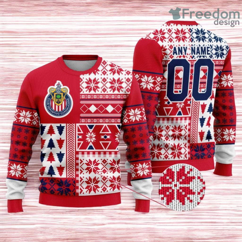 Liga Mx Chivas Guadalajara Special Christmas Ugly Sweater Design Classic Style Custom Name And Number Product Photo 1