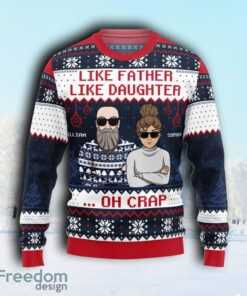 Like Father Like Daughter Personalized Ugly Sweater Christmas