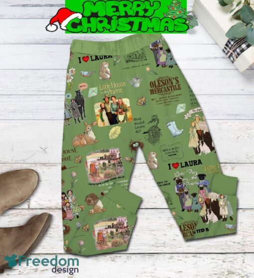 Little House On The Prairie Oleson’s Mercantile Since 1867 Fleece Pajamas Set Green Design For Christmas - Little House On The Prairie Oleson’s Mercantile Since 1867 Fleece Pajamas Set Green Design-3