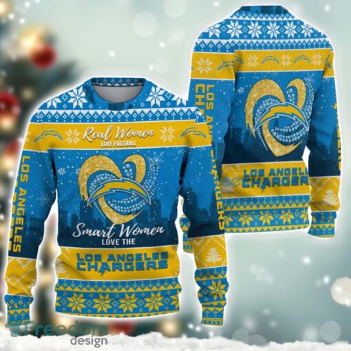 Los Angeles Chargers Logo Ugly Christmas Sweater For Fans Men And Women Christmas Gift Ideas Product Photo 2