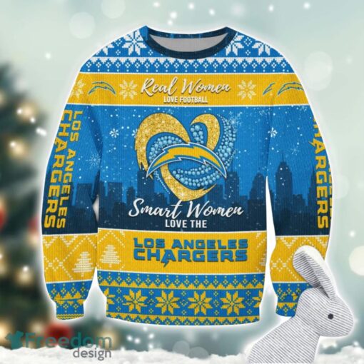 Los Angeles Chargers Logo Ugly Christmas Sweater For Fans Men And Women Christmas Gift Ideas Product Photo 1