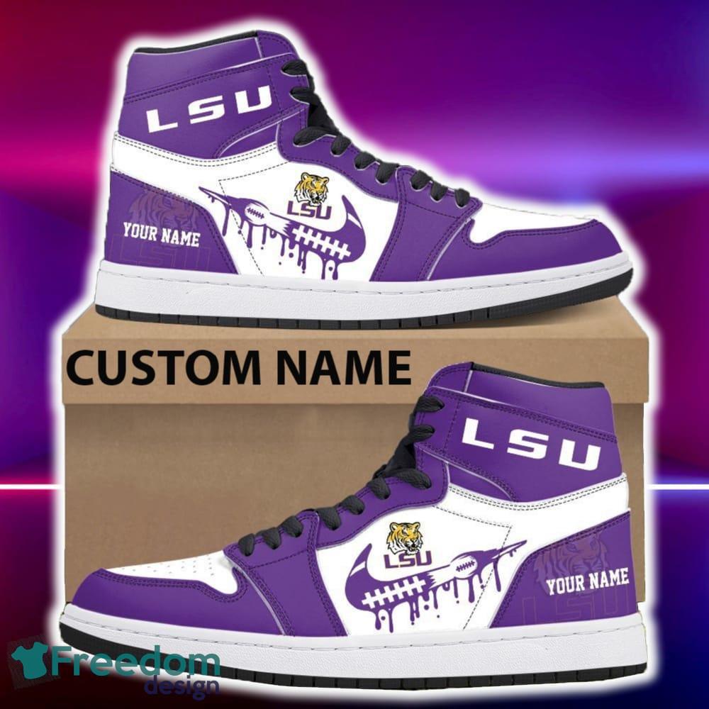 LSU Tigers Air Jordan Hightop Shoes New Custom Name For Fans Gift Sneaker image LSU Tigers Air Jordan Hightop Shoes New Custom Name For Fans Gift Sneaker - LSU Tigers Air Jordan Hightop Shoes Photo 4