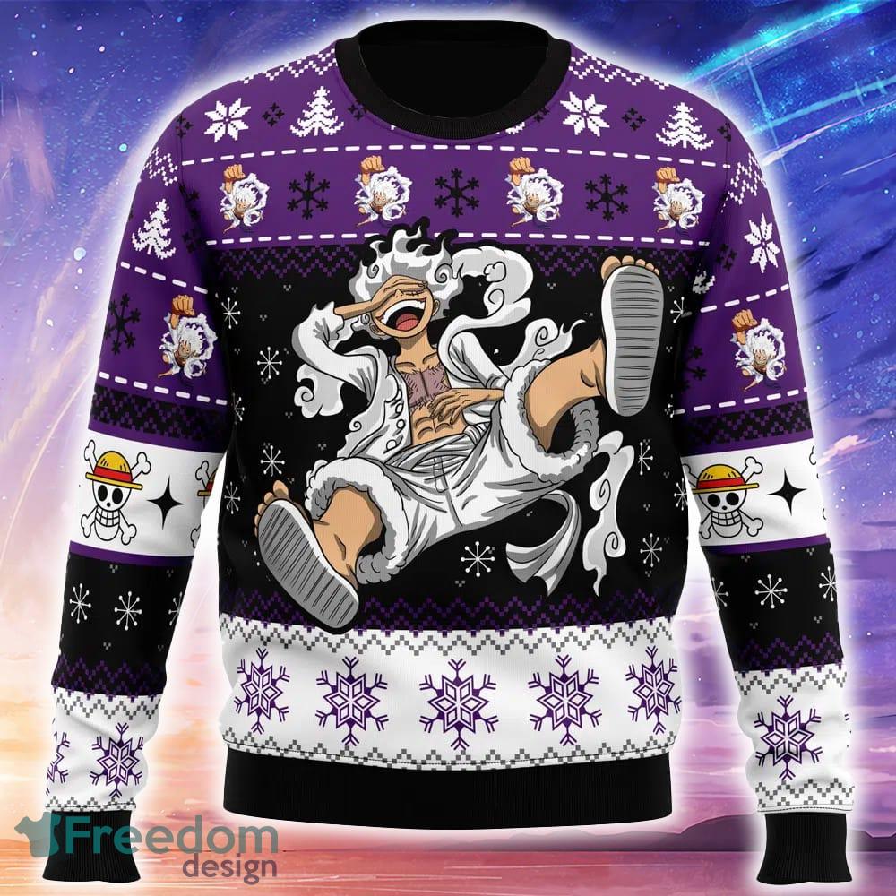 Luffy Gear 5 Sun God Nika One Piece Ugly Christmas 3D Sweater Trending Holidays For Men Women Fans image Luffy Gear 5 Sun God Nika One Piece Ugly Christmas 3D Sweater Trending Holidays For Men Women Fans - Luffy Gear 5 Sun God Nika One Piece Ugly Christmas Sweater_1