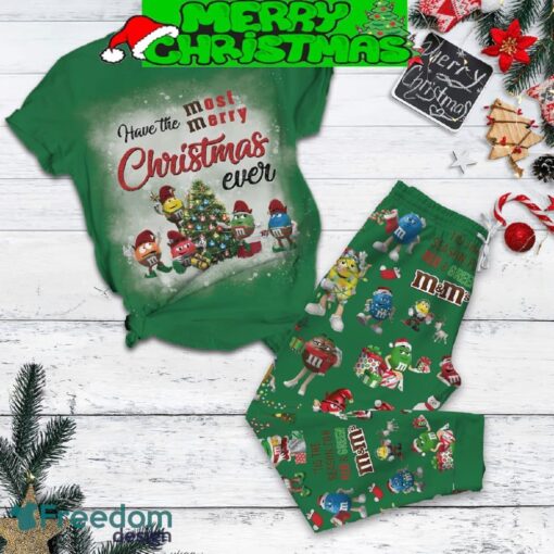 M&amp_M Have The Most Merry Christmas Ever Pajamas Set All Over Print Christmas Gift - M&amp_M Have The Most Merry Christmas Ever Pajamas Set-1